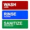 Alpine Industries Wash, Rinse, Sanitize Signage 9"x3" ALPSGN-41​ - alternate 1